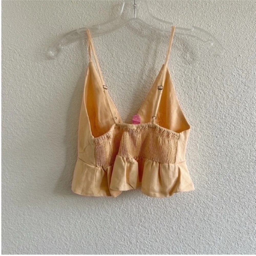 Farm Rio Ruffle Linen Blend Crop Top - Picture 3 of 5